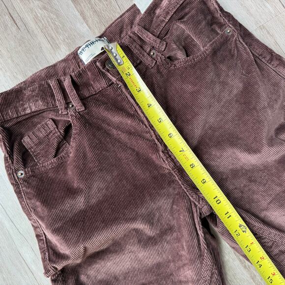 NWT Free People We The Free Risk Taker High Rise Corduroy Pants Brown Size 26 - Picture 7 of 10